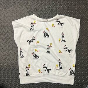 White Cartoon Character Short Sleeve Tee